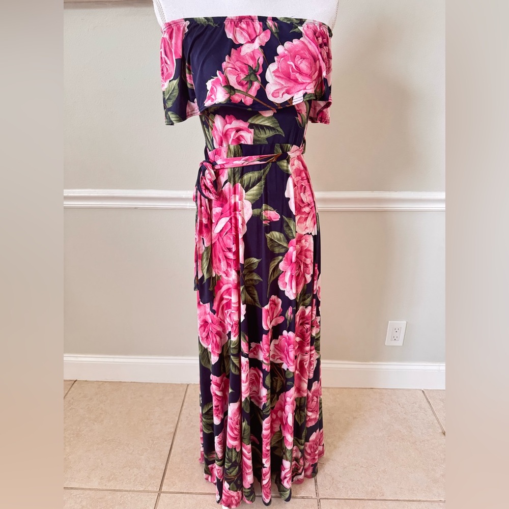 Floral Off-Shoulder Maxi Dress